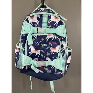 Pottery barn kids small backpack blue horse initials rmw
